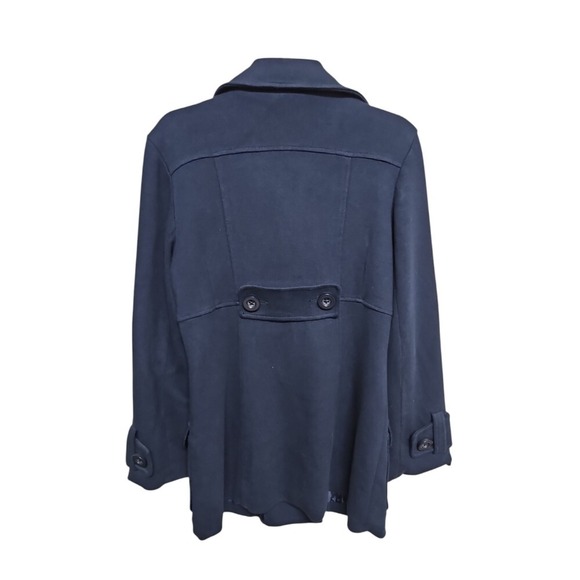 Banana Republic Women's Navy Blue Double Breasted Pea Coat Medium - Picture 2 of 15